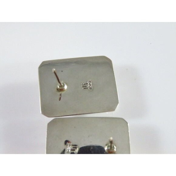 Vintage Pressed Flower Earring Set Talleres Lagunas LTT Sterling Silver - Picture 12 of 13